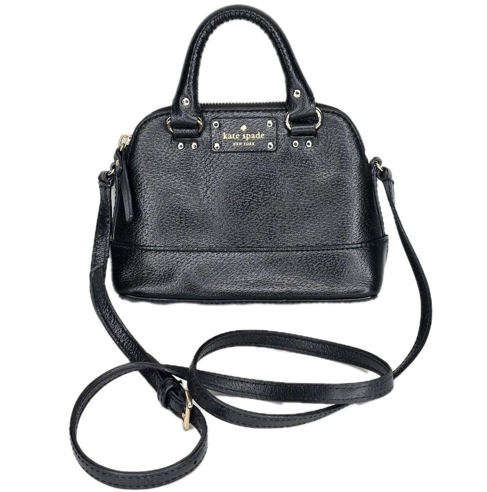 Kate Spade Jenny Southport Avenue Black Leather 2 Way Handbag/Crossbody Small